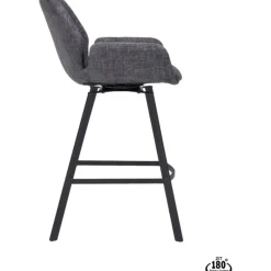 Barstoel Lizz 65cm stof Darkgrey^Trendhopper