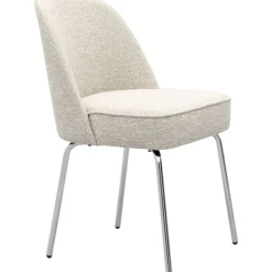 Eetkamerstoel Vogue Lima Beige met chromen poten^Trendhopper Hot