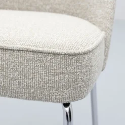 Eetkamerstoel Vogue Lima Beige met chromen poten^Trendhopper Hot