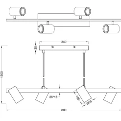 Hanglamp Mikay 4-lichts^Trendhopper New