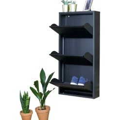 Schoenenkast Bobbie 3 laden zwart (6 paar schoenen)^Trendhopper Discount