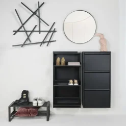 Schoenenkast Bobbie 3 laden zwart (6 paar schoenen)^Trendhopper Discount