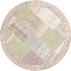 Vloerkleed Pablo rond pastel 92^Trendhopper Clearance