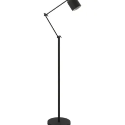 Vloerlamp Riksja mat Zwart + dimmer^Trendhopper Discount