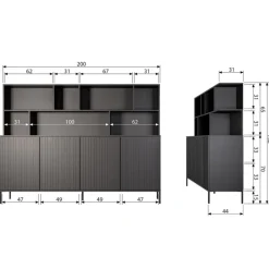 Wandkast Gravure New Eiken Blanke lak^Trendhopper Online