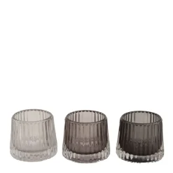 Waxinelichthouder helder glas set van 3^Trendhopper Outlet